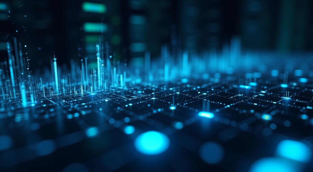 Concetto futuristico di dashboard AI con visualizzazioni olografiche e flussi di dati